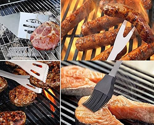 🔥🍢 BBQ Grilling Tool Set 🪵✨ | Stainless Steel Spatula & Skewers 🏕️🍖
