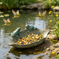 🐸 Frog Bird Feeder 🍃 Leaf Shaped Bird Bath Bowl 💧 2-in-1 Outdoor Garden Decor