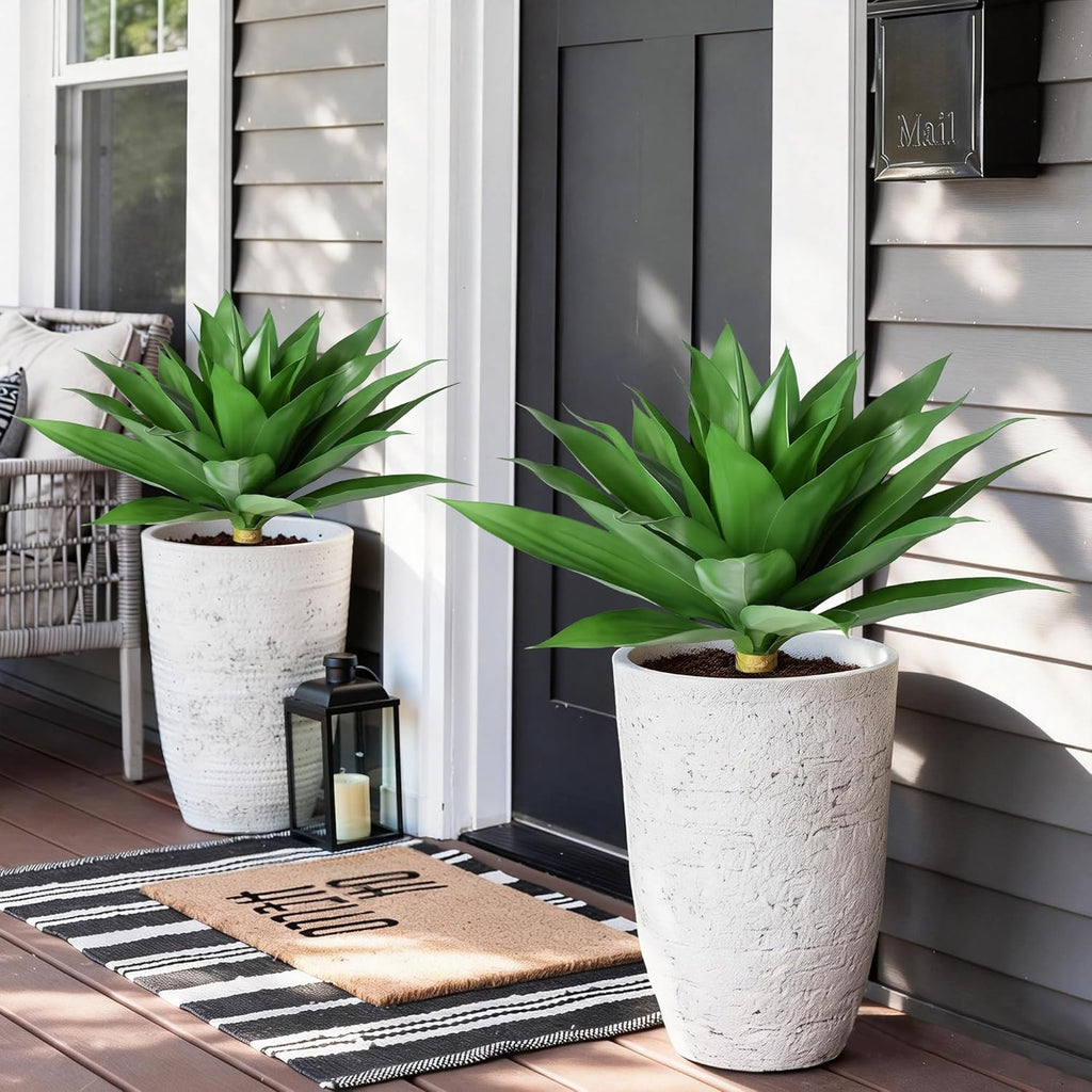 🌵 Large Artificial Agave Plant 🌱 2 Pack Faux Succulent 💚 UV Resistant Outdoor Greenery
