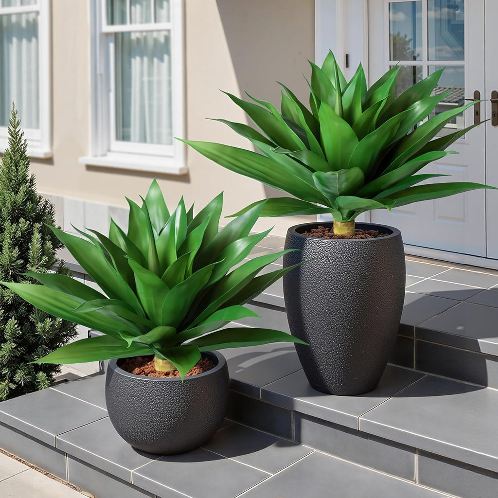 🌵 Large Artificial Agave Plant 🌱 2 Pack Faux Succulent 💚 UV Resistant Outdoor Greenery