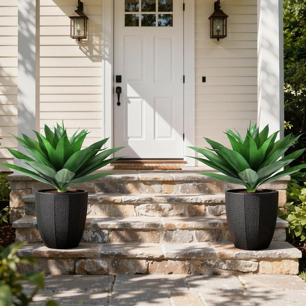 🌵 Large Artificial Agave Plant 🌱 2 Pack Faux Succulent 💚 UV Resistant Outdoor Greenery